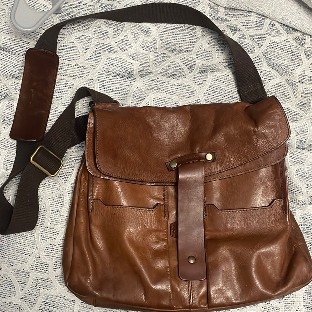 Marco Buggiani Italian Brown Leather Satchel genuine leather